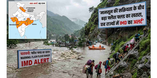 मानसून की सक्रियता के बीच बढ़ा फ्लैश फ्लड का खतरा, छह राज्यों में अलर्ट